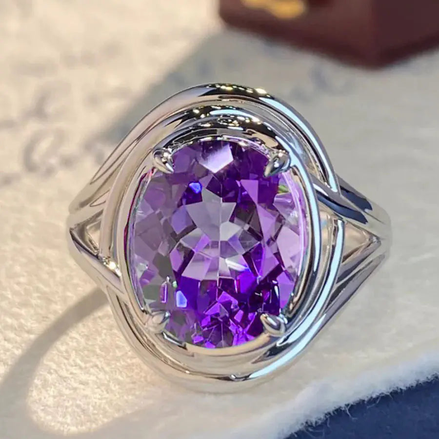 Amethyst Crystal Ring- Timeless Elegance with a Powerful Glow