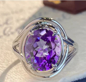Amethyst Crystal Ring- Timeless Elegance with a Powerful Glow